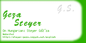 geza steyer business card